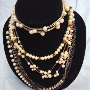 Variety of 4 faux Pearl necklace